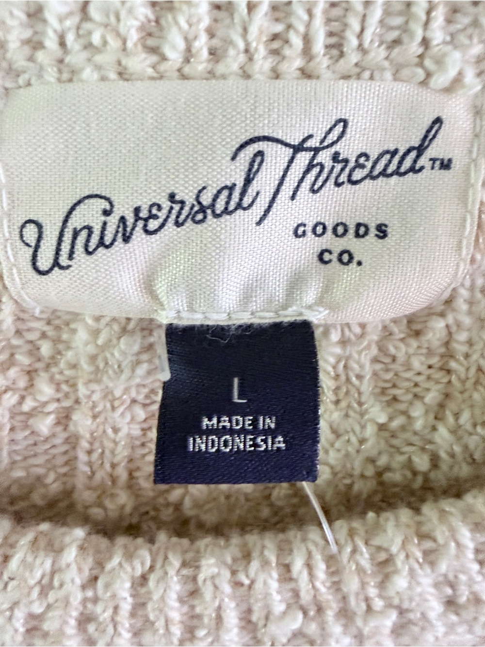 Universal Thread Cream Ribbed Short-Sleeve Mini Dress - Picture 3 of 7